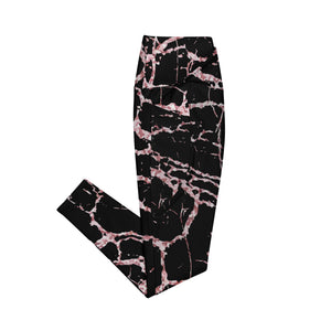 Rose Marble Leggings With Pockets