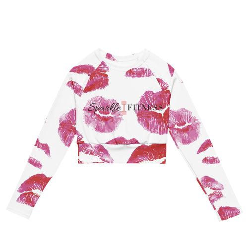 Pucker Up long-sleeve crop top