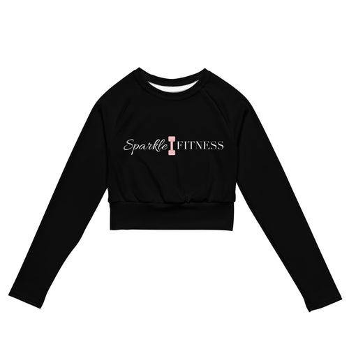 Black long-sleeve crop top